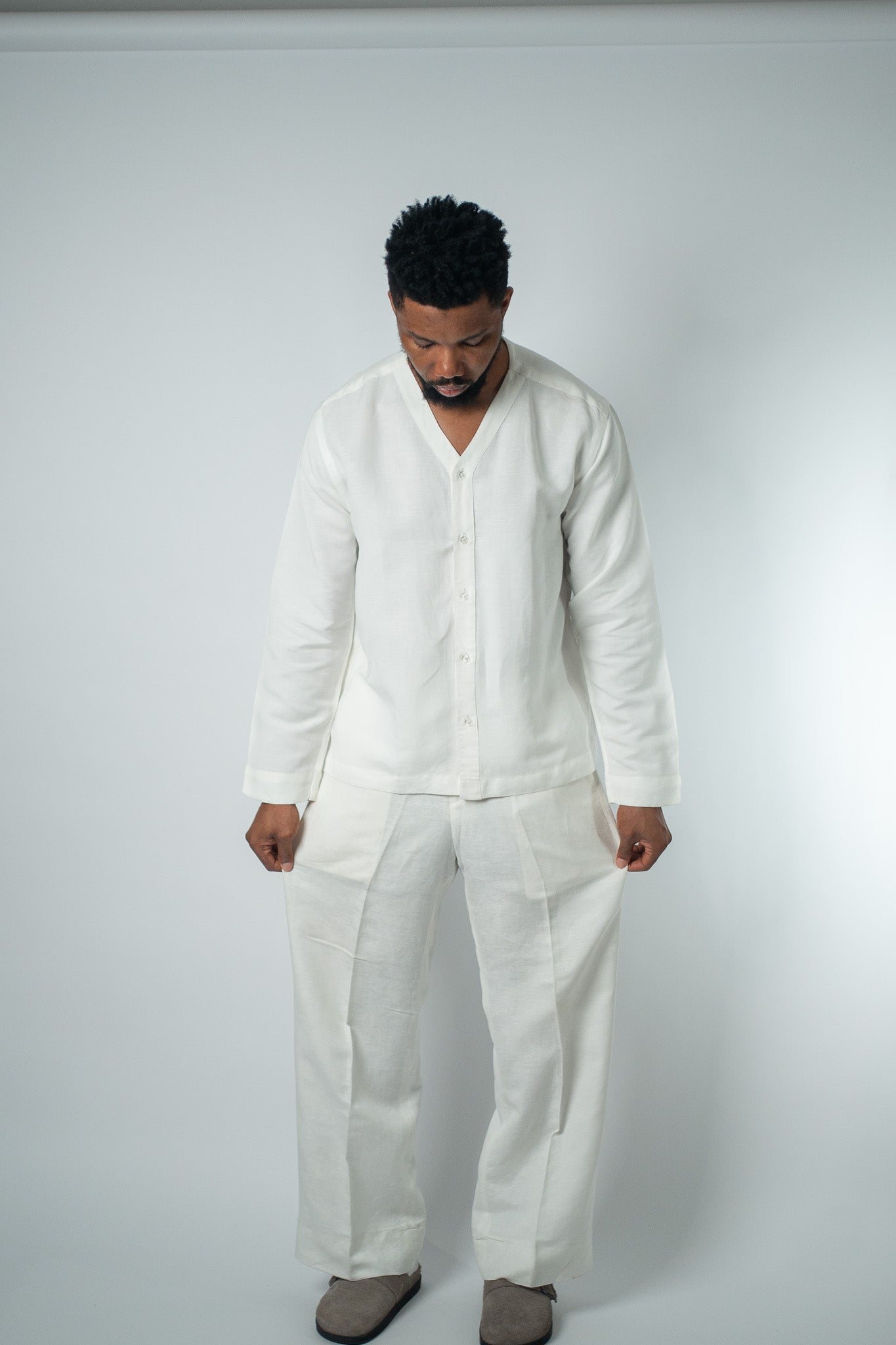 Off - White Linen Lounge Set - THE FEN BRAND