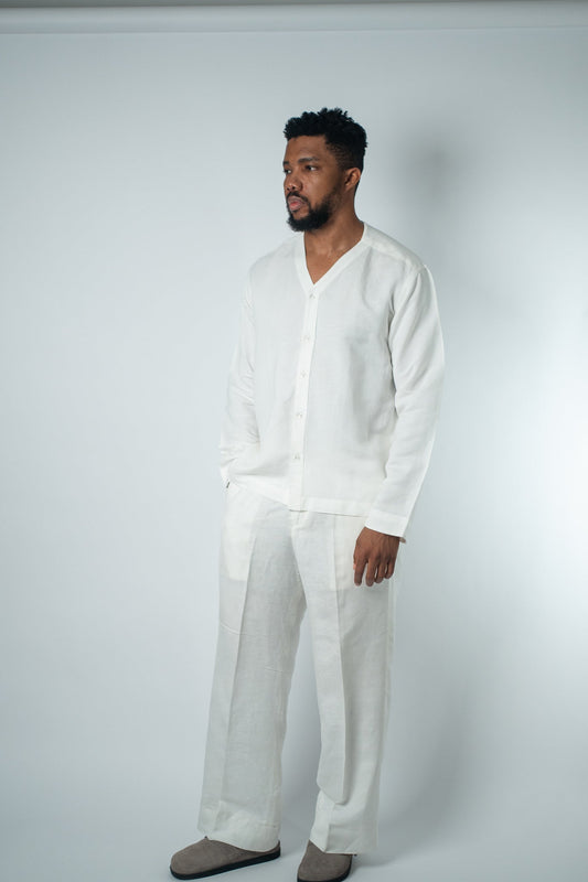 Off - White Linen Lounge Set - THE FEN BRAND