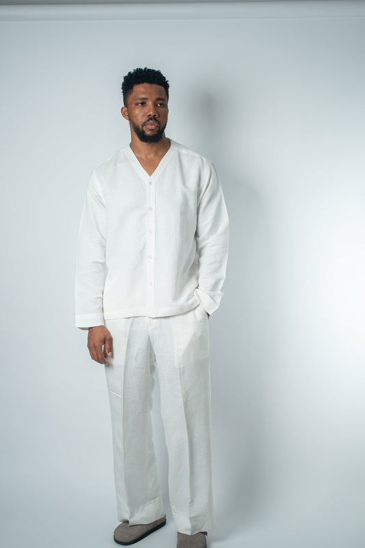 Off - White Linen Lounge Set - THE FEN BRAND