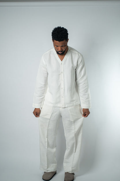 Off - White Linen Lounge Set - THE FEN BRAND